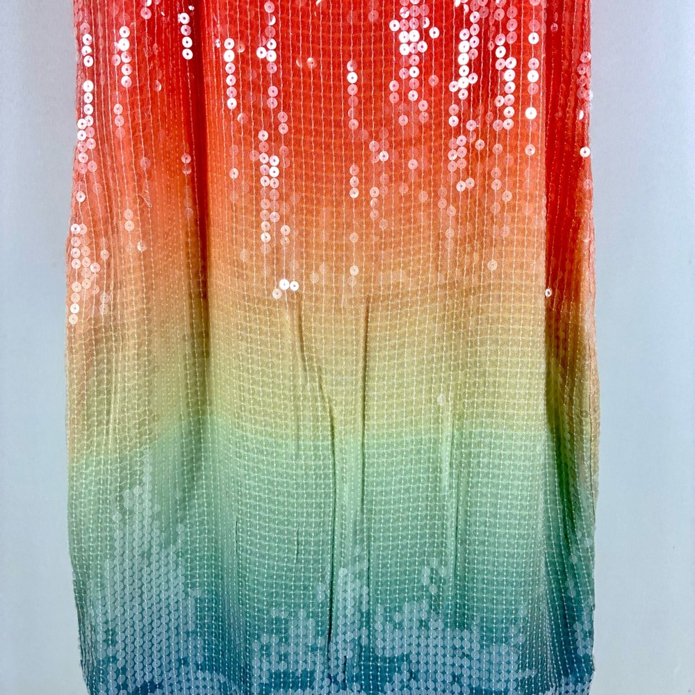 Veronica Beard Leda Sequin Midi Dress Ombre Multi 4 6 NWT Gradient Column Glam - Picture 11 of 17
